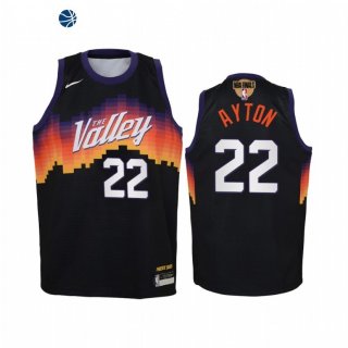 Camisetas NBA Ninos Phoenix Suns Deandre Ayton Negro Ciudad 2021