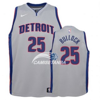 Camiseta NBA Ninos Detroit Pistons Reggie Bullock Gris Statement 17/18