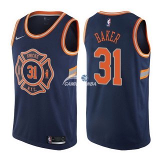 Camisetas NBA de Ron Baker New York Knicks Nike Azul Ciudad 17/18