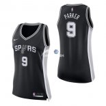 Camisetas NBA Mujer Tony Parker San Antonio Spurs Negro Icon 17/18