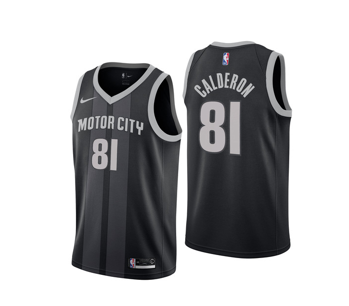 Camisetas NBA de Jose Calderon Detroit Pistons Nike Negro Ciudad 18/19